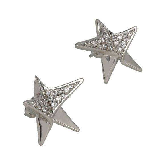 Ferragamo Crystal Embellished Star Earrings Womens